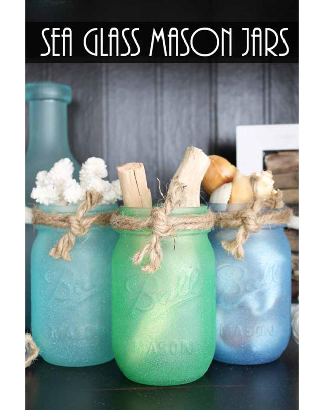 Sea Glass Mason Jars - Juggling Act Mama