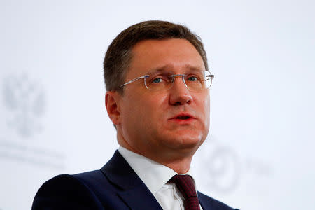 FILE PHOTO: Russian Energy Minister Alexander Novak attends a session of the Russian Energy Week international forum in Moscow, Russia October 3, 2018. REUTERS/Sergei Karpukhin/File Photo