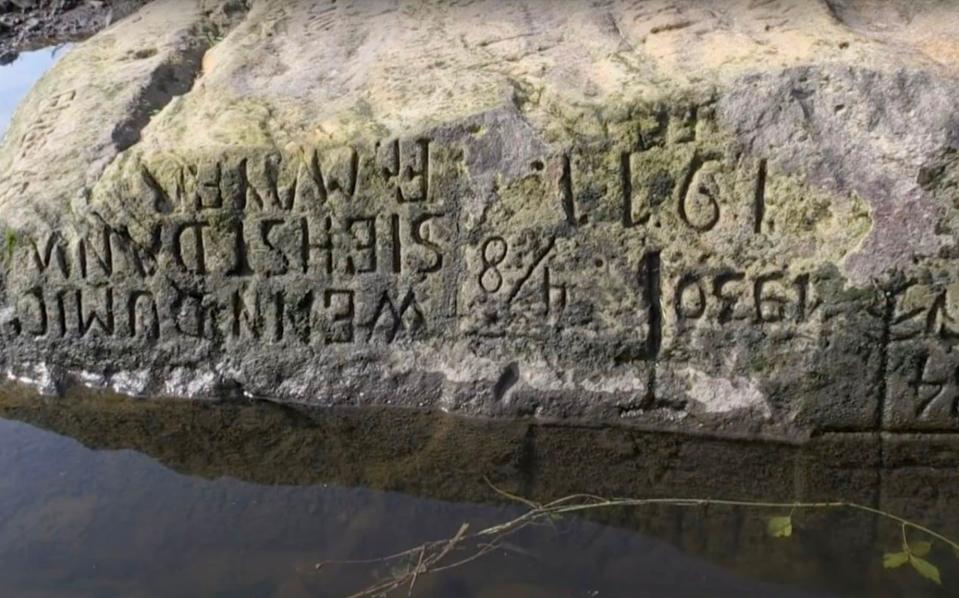 A hunger stone near the River Elbe River in the city of Decin - Newsflash