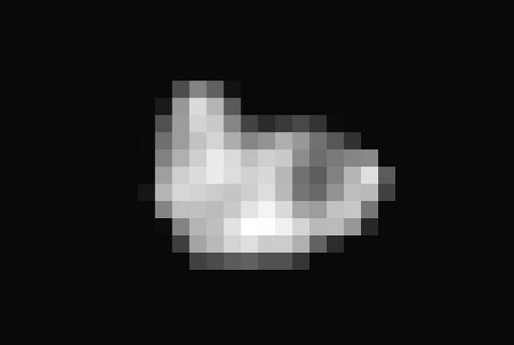 View of the Pluto moon Hydra captured by NASA’s New Horizons probe on July 14, 2015.