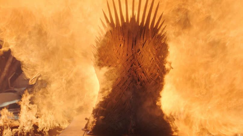 The iron thrown going up in flames along with GOT fans' dreams