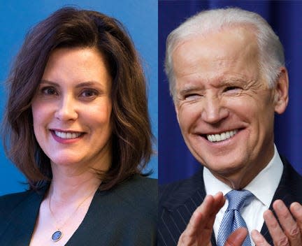 Michigan Gov. Gretchen Whitmer and U.S. President Joe Biden