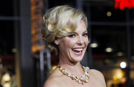 Actress Katherine Heigl poses at the premiere of "New Year's Eve" in Hollywood, California in this December 5, 2011 file photo. REUTERS/Mario Anzuoni/Files