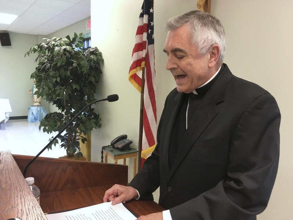 Harrisburg Bishop Ronald Gainer holds a news conference about child sexual abuse by clergy on Aug. 1, 2018. (Photo: Mark Scolforo/AP)