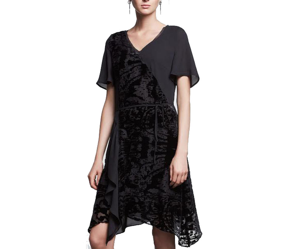 Simply Vera Vera Wang Simply Noir Velvet Burnout Fit & Flare Dress