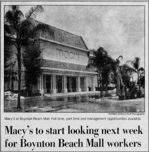 A June 24, 1989 clipping of the original Macy's store opening at the Boynton Beach Mall.