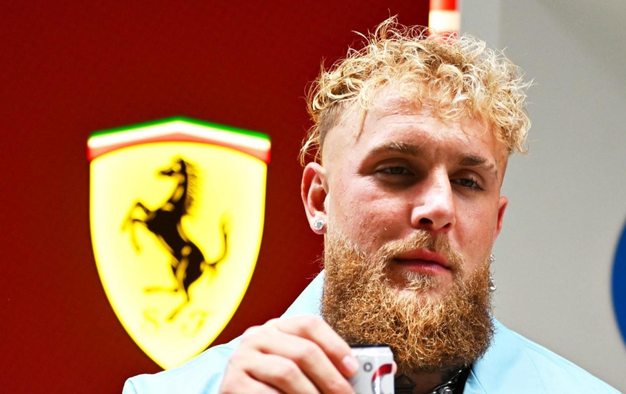 Jake Paul outside the Ferrari garage