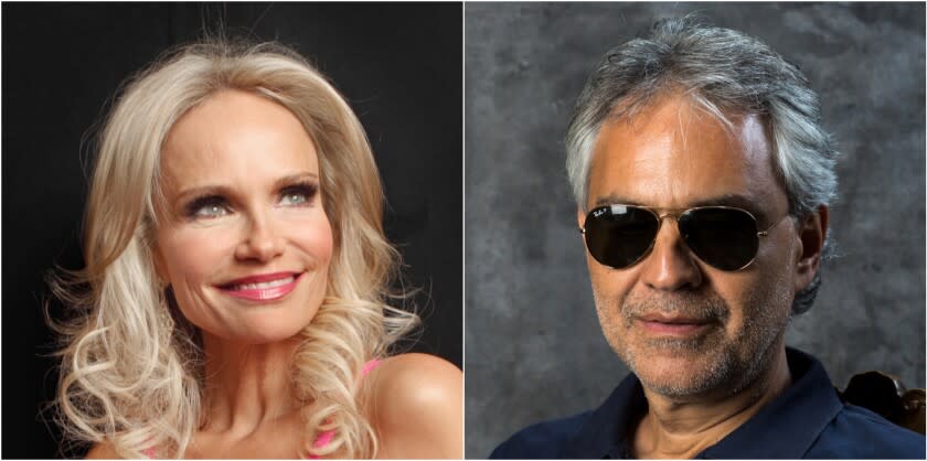 Kristin Chenoweth (Carolyn Cole / Los Angeles Times); Andrea Bocelli (Jay L. Clendenin / Los Angeles Times)