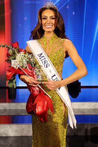 <p>Chelsea Lauren/Shutterstock</p> Miss Utah USA 2023 Noelia Voigt crowned Miss USA 2023.