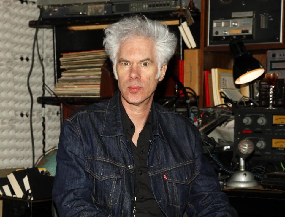 FILE - This April 1, 2014 file photo shows director Jim Jarmusch at the "Only Lovers Left Alive" concert event in New York. Jarmusch’s latest film, “Only Lovers Left Alive,” is a deadpan tale of the undead. Tilda Swinton and Tom Hiddleston star as chic, long-living vampires who, though deeply in love, are currently living separately. (Photo by Andy Kropa/Invision/AP, File)