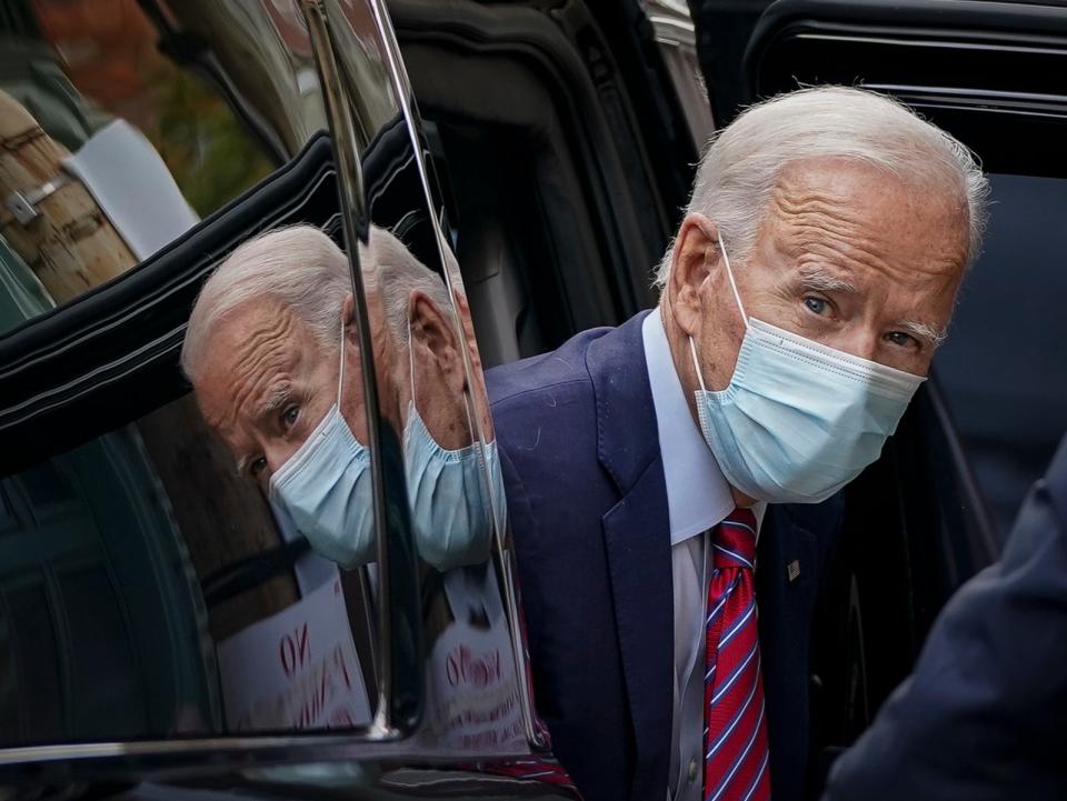 US Democratic presidential nominee, Joe Biden, in Delaware on Monday  (Getty Images)