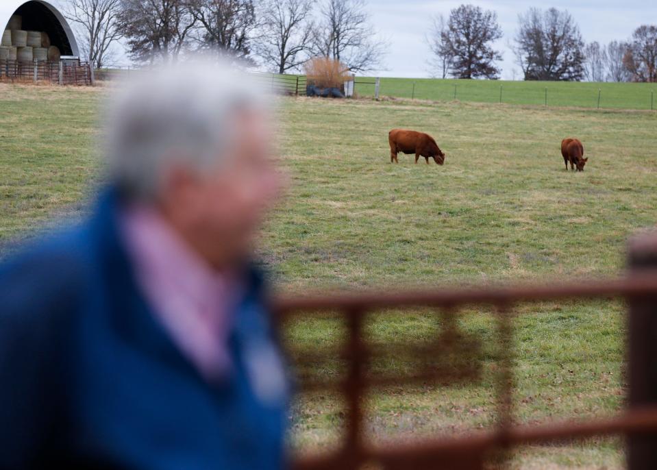 Missouri Governor Mike Parson reflects on his time in office and what he plans to do after he leaves office during an interview at his farm near Bolivar on Thursday, Nov. 16, 2023.