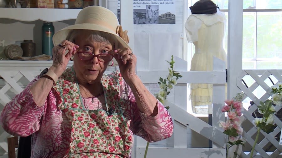 Patty Jacobson as Grandma Pickett helps to pass along the story of how the Hollyhock came to southern Nevada. (KLAS)