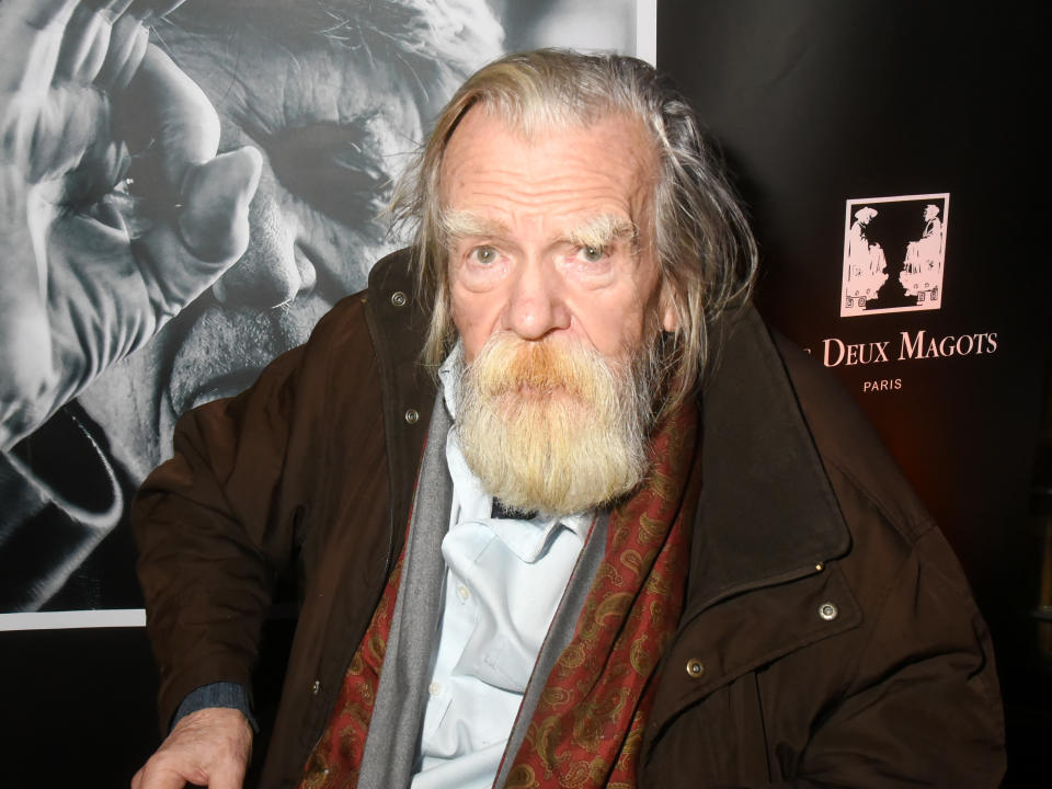 PARIS, FRANCE - DECEMBER 09: Actor  Michael Lonsdale attends the tribute to "Jean Pierre Mocky 70 ans de Cinéma" at Les Deux Magots on December 09, 2019 in Paris, France.  (Photo by Foc Kan/WireImage)