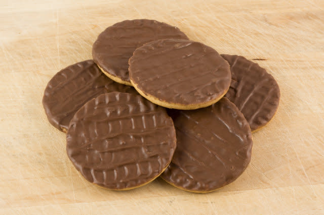 Chocolate coated biscuits