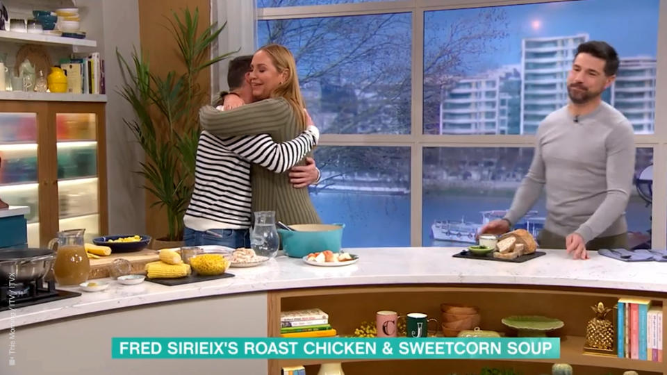 Fred Sirieix and Josie Gibson share hug. (ITV screengrab)
