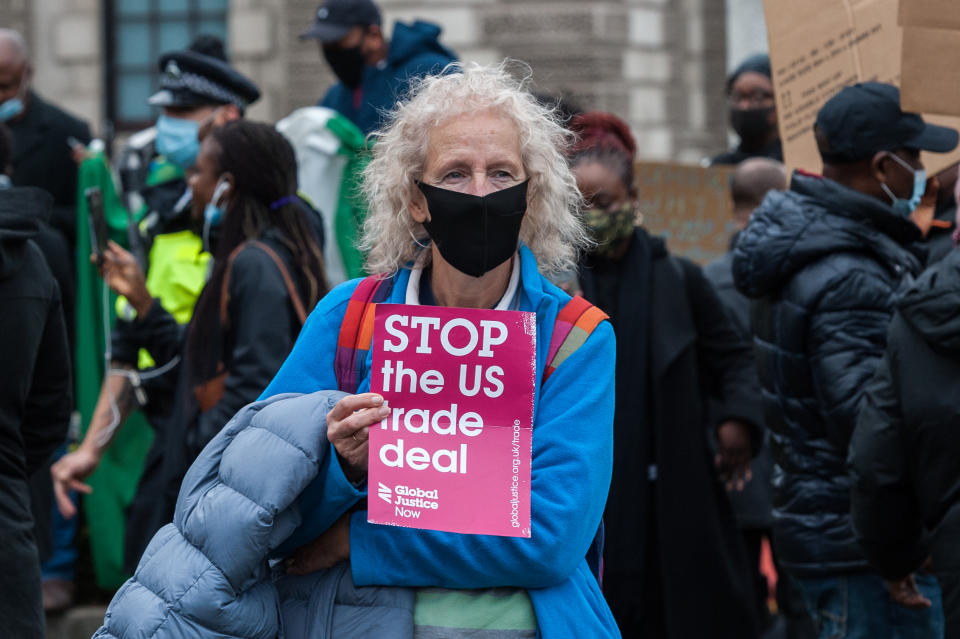 Protest Against US Trade Deal In London