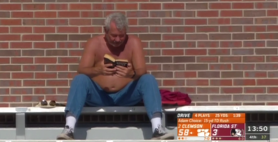 This Florida State fan found something better to do. (Via ESPN)
