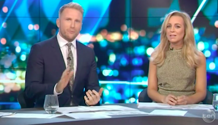 Hamish McDonald (pictured here with Carrie Bickmore) responds to Richard Dreyfuss allegations. Source: Network Ten