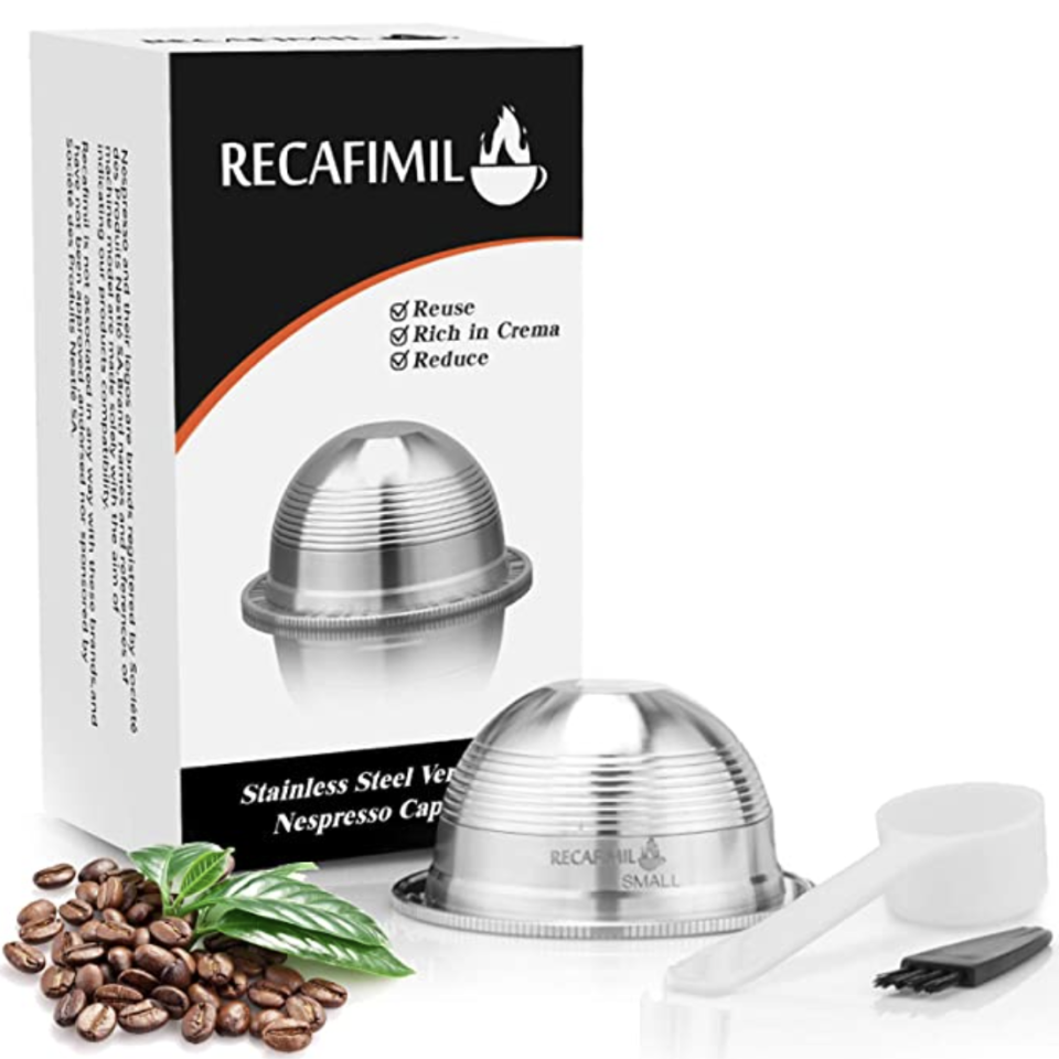 Reusable coffee pods holder filter 70ml set for espresso Nespresso. PHOTO: Amazon