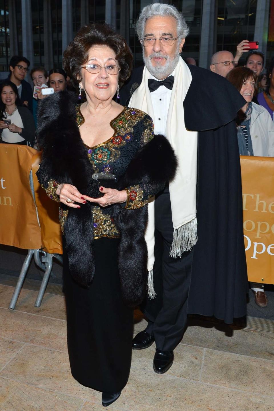 The 78-year-old Spanish star, pictured here with his wife Marta Ornelas, is one of the legendary Three Tenors (Getty Images)