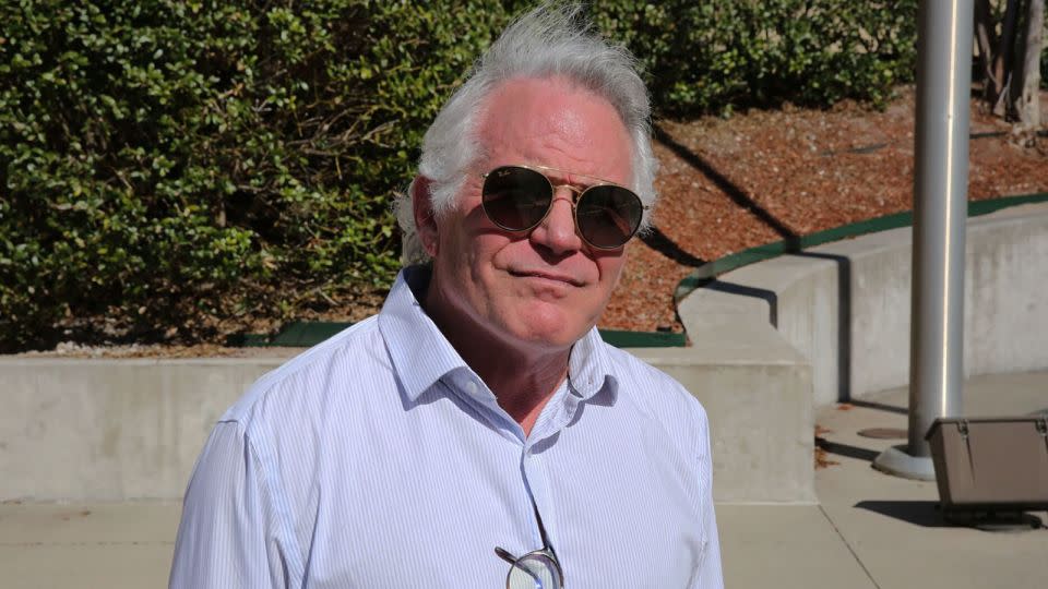 Jeff Calhoun, the jury foreman on Cantu's trial, attends a rally in support of Cantu at the Collin County courthouse and says he'd like to see Cantu get a new trial to go over the recent evidence. - Ashley Killough/CNN