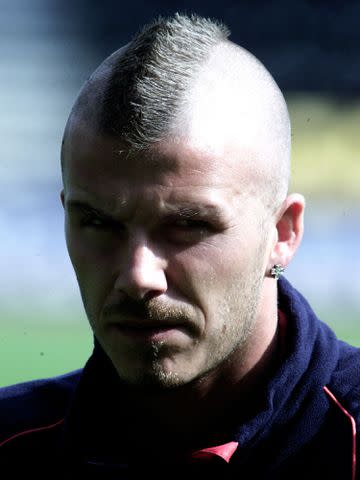 Laurence Griffiths/ALLSPORT David Beckham focused on training as he and his team prepared to play Mexico in May 2001.