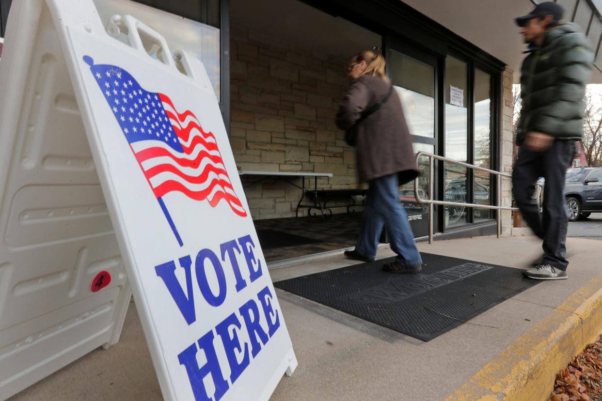 Residents arrive to vote on election day in Appleton.