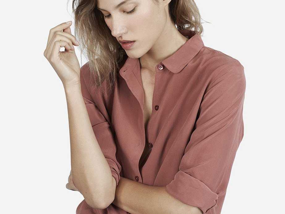 everlane blouse marsala