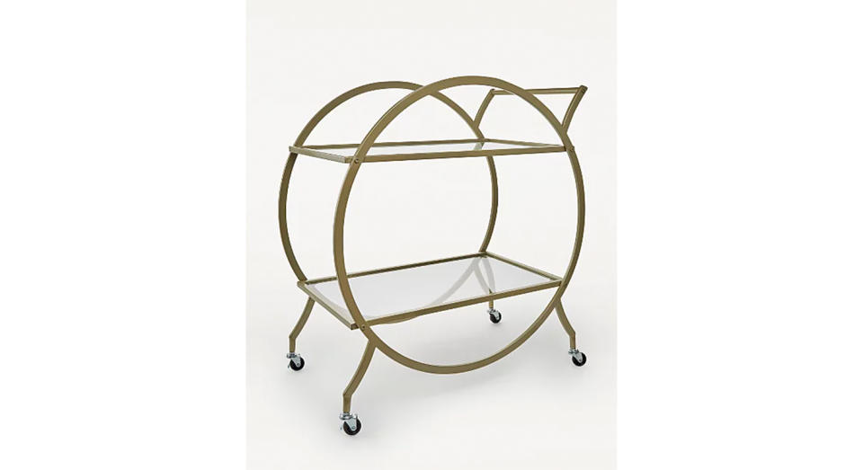 Gold Metal Trim Drinks Trolley 