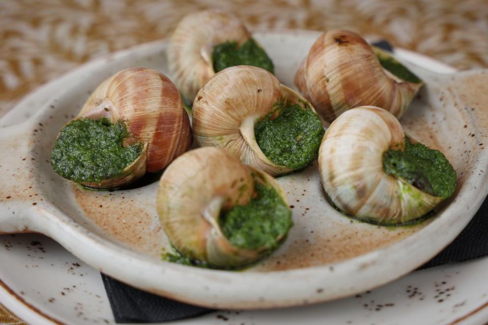 Burgundy snails, with garlic and parsley (Matt Writtle)