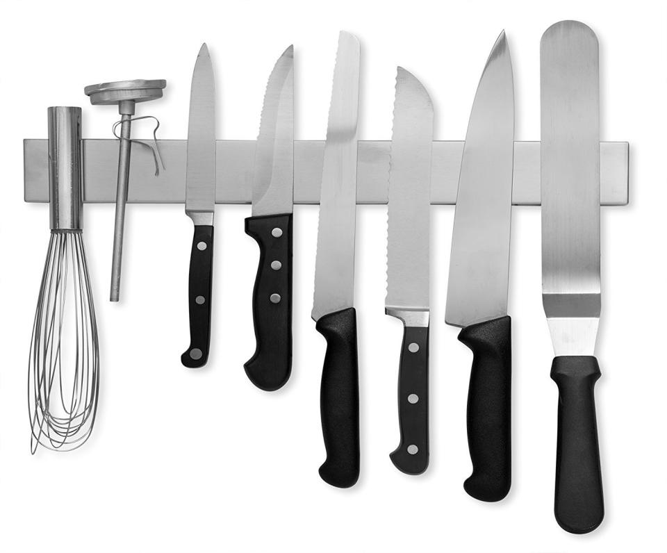 Hang even your largest knives with this magnetic knife bar while&nbsp;freeing up space and having everything within reach. <a href="https://www.amazon.com/Modern-Innovations-Stainless-Multi-Purpose-Functionality/dp/B016ISHAC8/ref=pd_lpo_vtph_79_bs_tr_t_2?_encoding=UTF8&amp;psc=1&amp;refRID=J1E7FWSXFPNXG5M4KJA2" target="_blank">Shop it here for $17.</a>