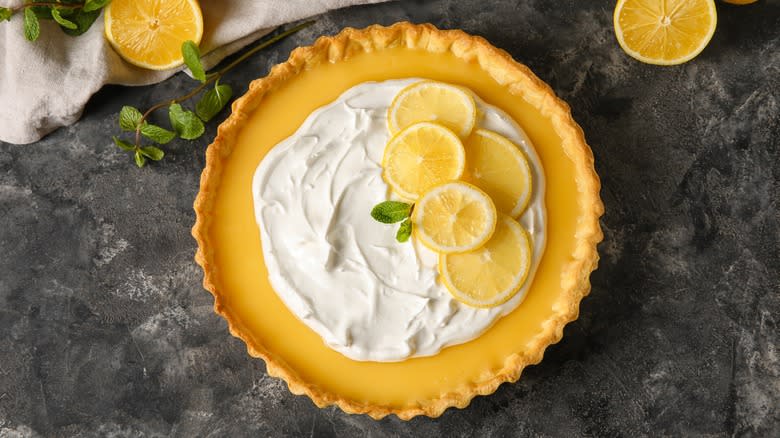 lemon tart with whipped cream