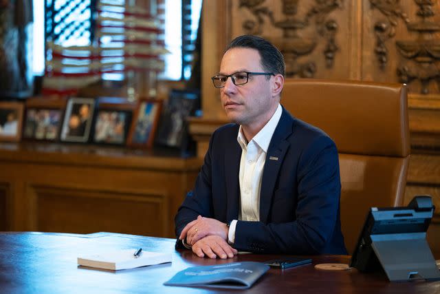 <p>Rachel Wisniewski/Bloomberg via Getty</p> Pennsylvania Gov. Josh Shapiro during an interview at the state Capitol in Harrisburg on Feb. 28, 2024