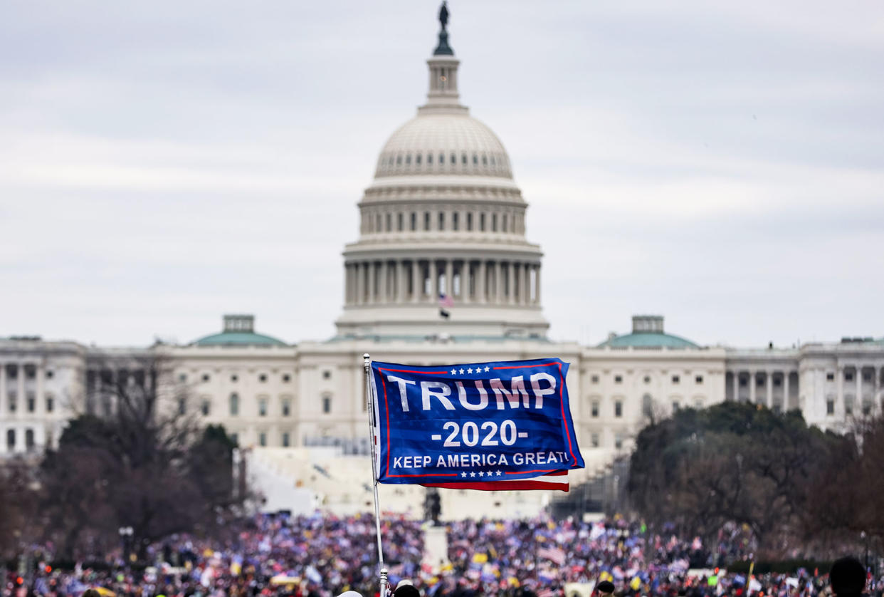 Capitol Riot; Trump Supporters; Trump Flag Samuel Corum/Getty Images