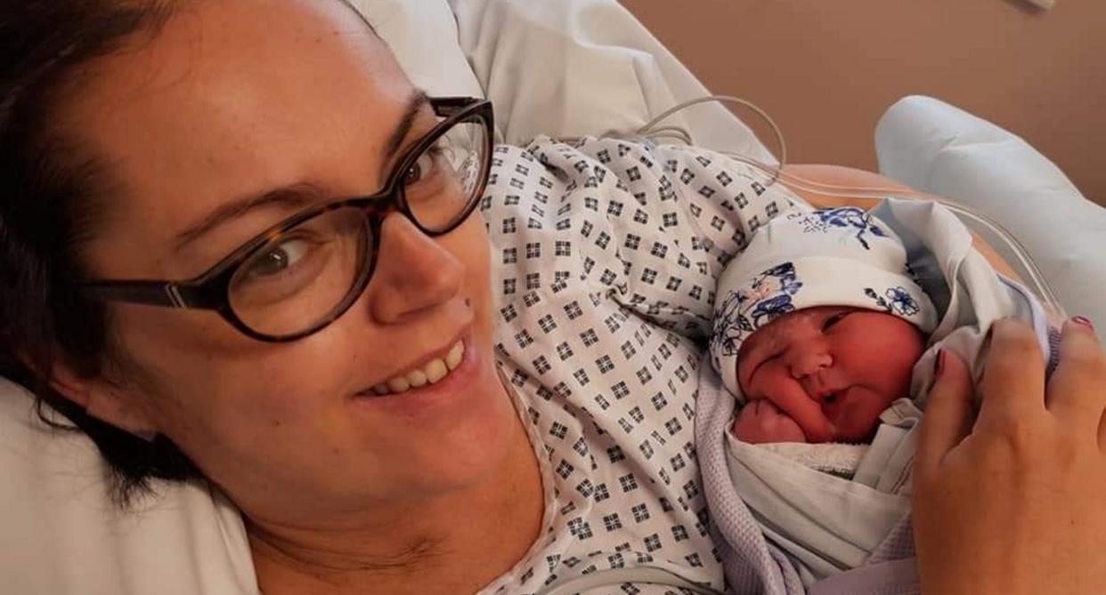 Ann Hope with her baby daughter after being told she was infertile due to leukaemia. (SWNS)