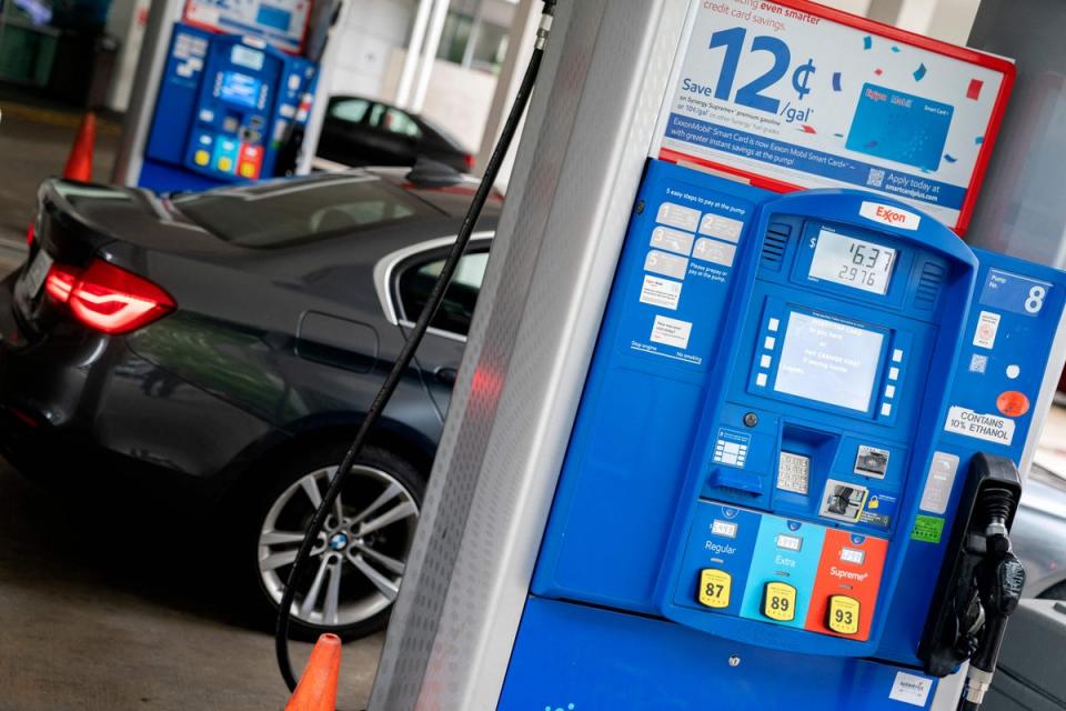 Prices are displayed on a gas pump outside of a gas station in Washington, DC, on June 14, 2022 (AFP via Getty Images)