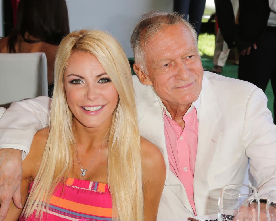 Hugh married his next wife, Crystal Harris, in 2012. Source: Getty