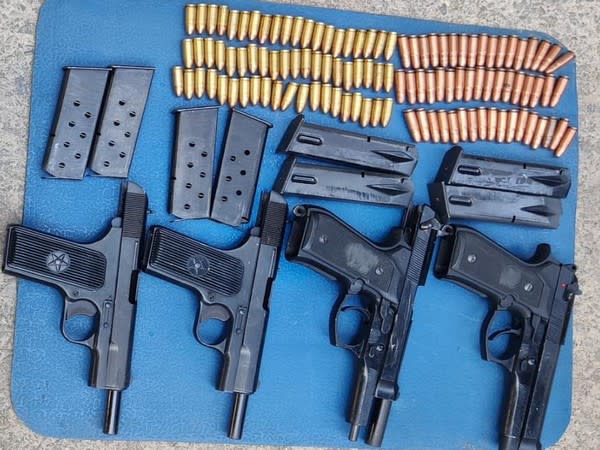 Arms and ammunition recovered from Pulwama district.  