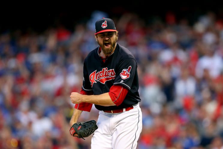 Andrew Miller has been unstoppable this October, but that's nothing new for him. (Getty Images/Maddie Meyer)