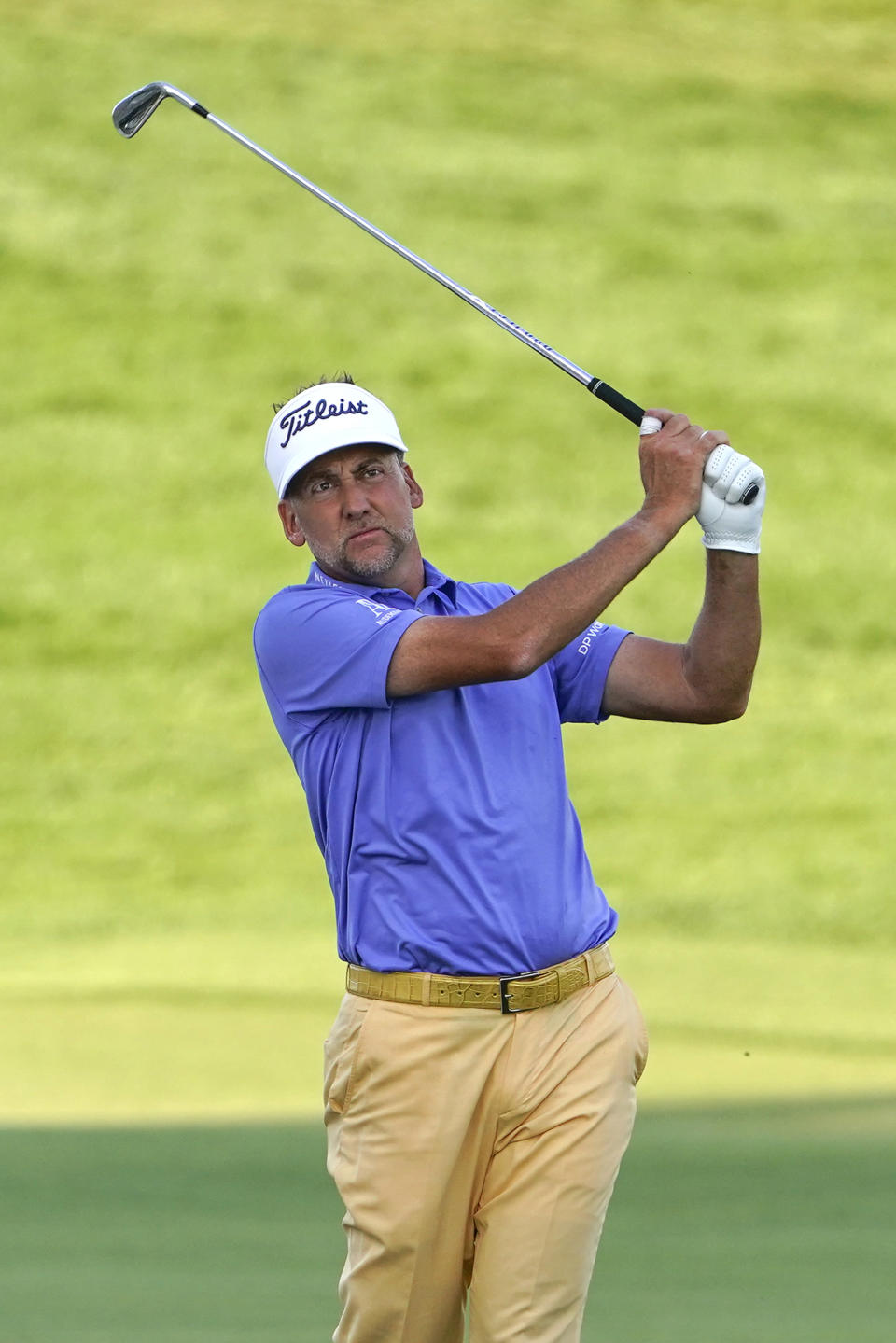 Ian Poulter, of England, hits a shot from the 16th fairway during the first round of the Arnold Palmer Invitational golf tournament Thursday, March 3, 2022, in Orlando, Fla. (AP Photo/John Raoux)