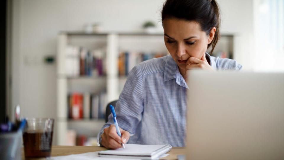 woman working from home