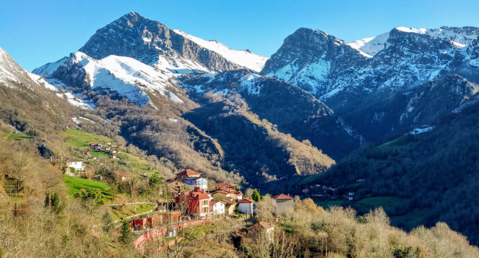 Village in the mountains. 