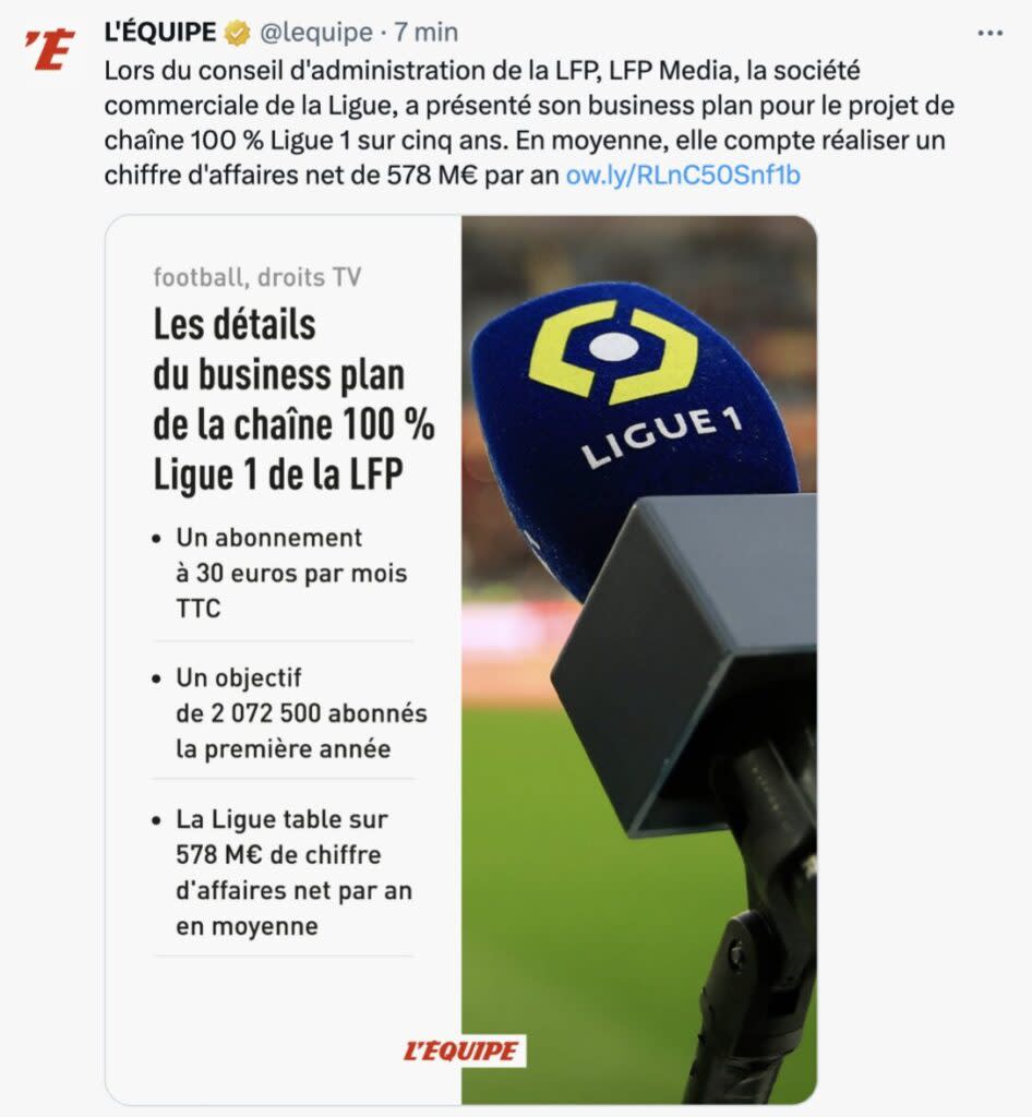 L'Équipe a pu consulter le plan de la LFP.