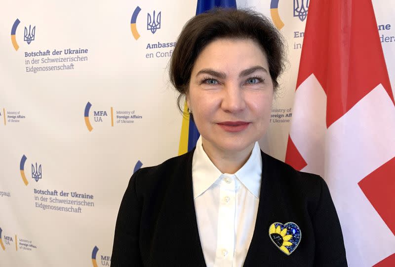 Venediktova Ukraine's ambassador to Switzerland poses in Bern