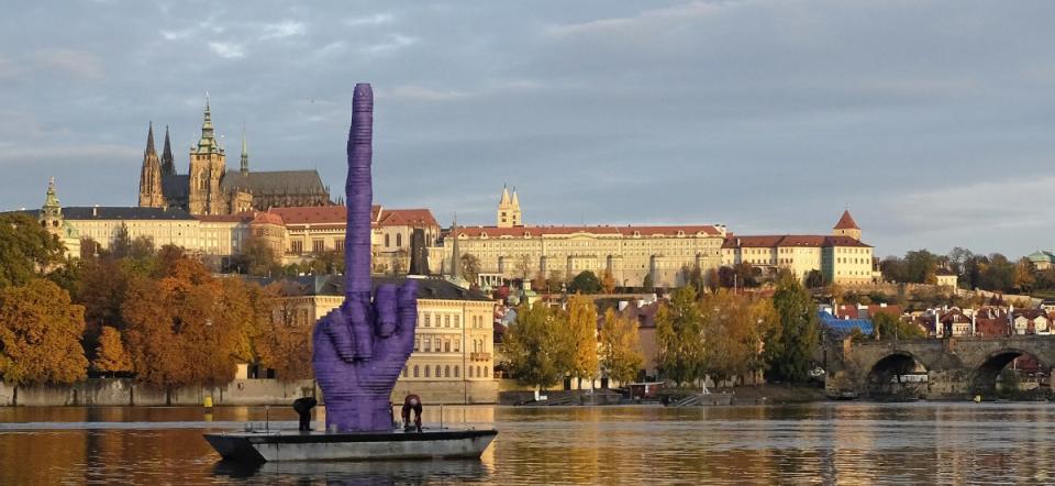 Prague Artwork Middle Finger