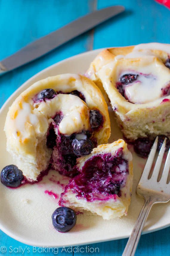 Blueberry Sweet Rolls with Sweet Lemon Glaze