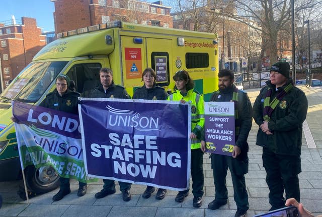 Ambulance workers on the picket line 