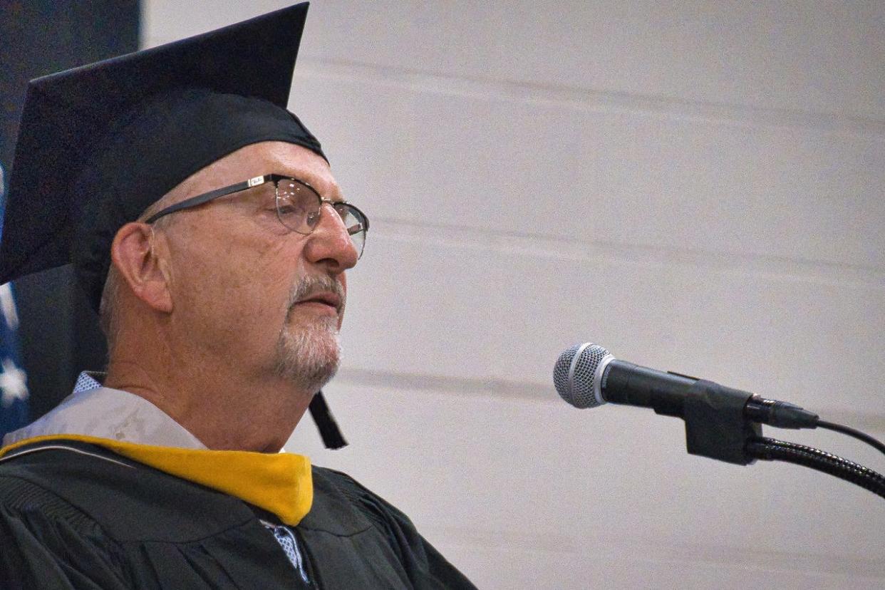 David Larkins was honored as the 2023 Alumnus of the Year Award Friday at Monroe County Community College's commencement ceremony,