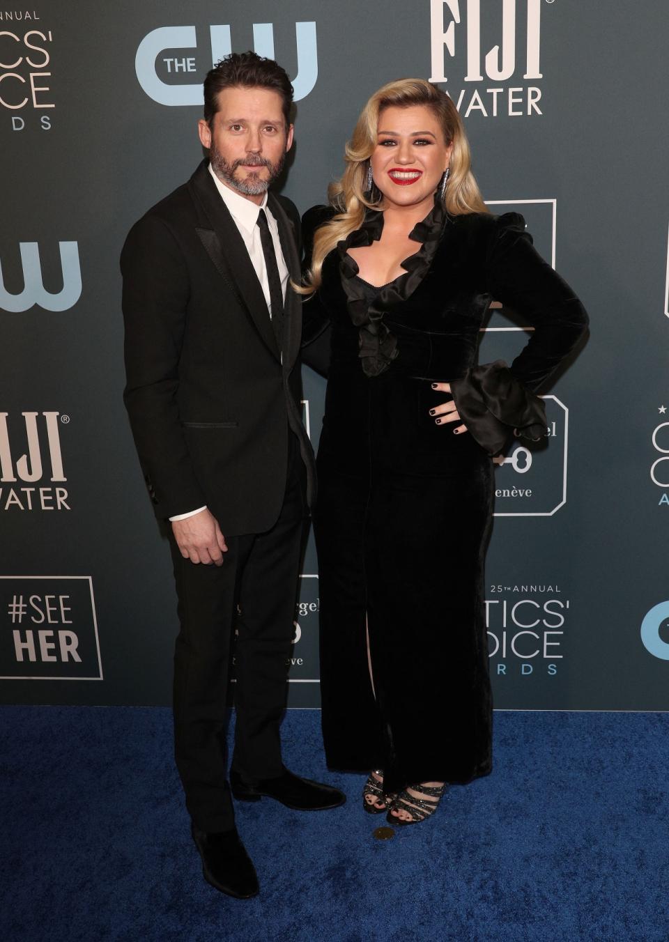 Brandon Blackstock and Kelly Clarkson at The 25th Critics' Choice Awards in January 2020.